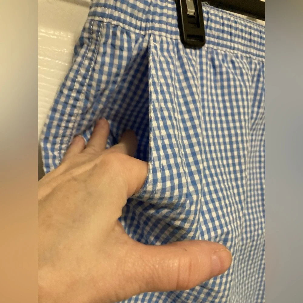*Vineyard Vines Blue Gingham Men’s Medium Swim Shorts #D